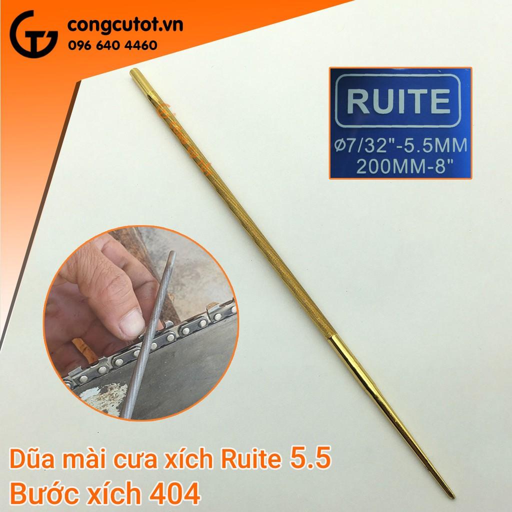 Dũa xích máy cưa Φ5.5 x 200mm phủ Titan vàng cho bước xích 404