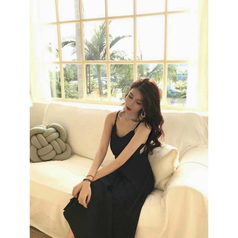 ĐẦM MAXI 2 DÂY PHỐI NƠ SAU LƯNG DIỆU DÀNG