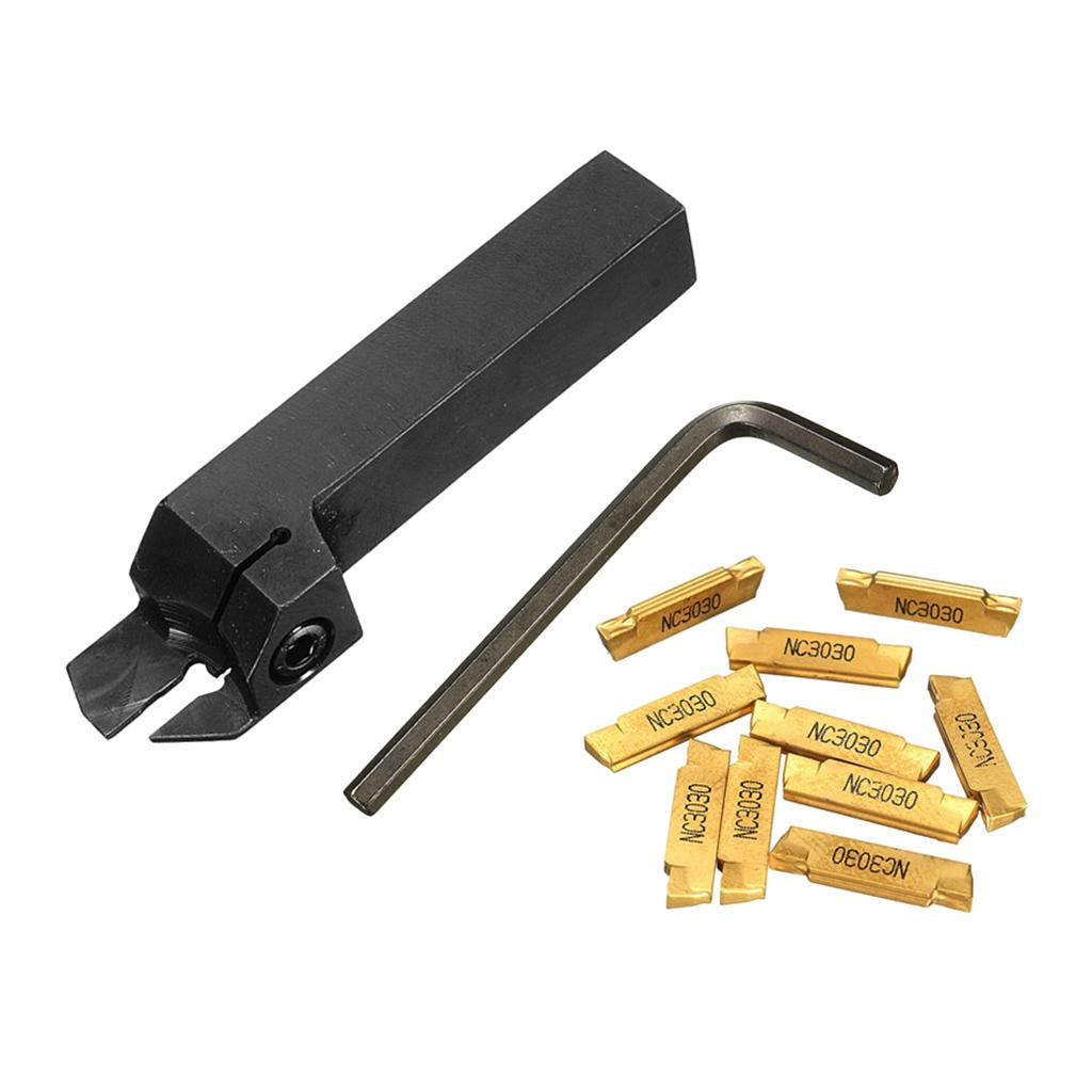 Turning Tool Holder Holder Boring Bar + Carbide Inserts + Wrench CNC Lathe Turning Tool, MGEHR1616-2