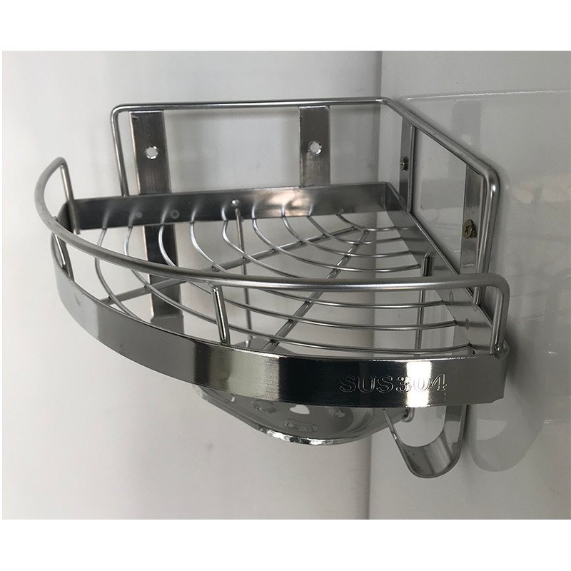 Kệ góc phòng tắm 1 tầng bán kính R20cm inox 304