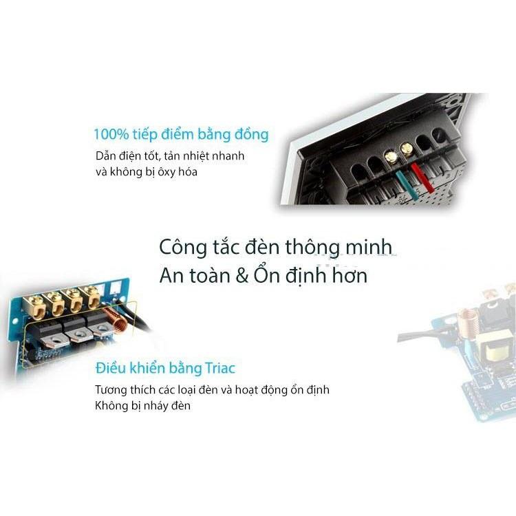 Công tắc cảm ứng điều khiển từ xa TC2 US mặt chữ nhật (3 Nút bấm)