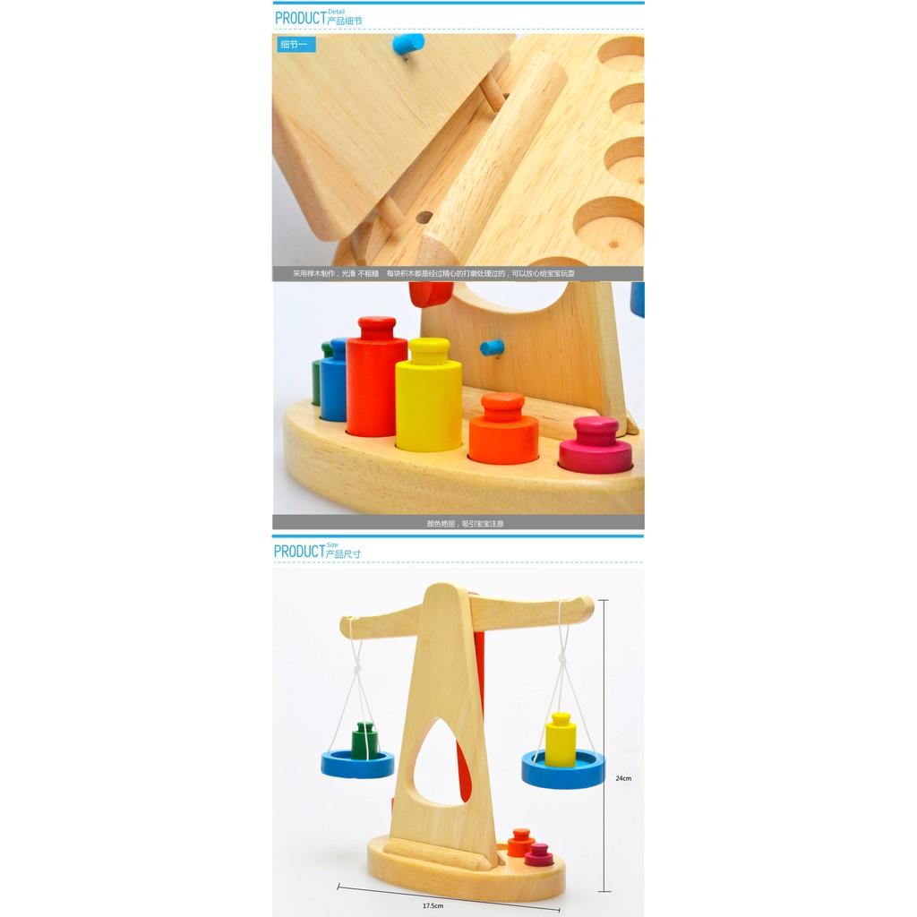 Đồ Chơi Cân Gỗ Thăng Bằng Phát Triển Tư Duy Theo Montessori