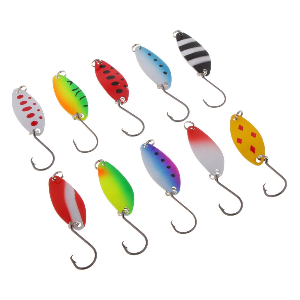 10pcs Spinners Spoon Jigging & Casting Fishing Lures Baits Saltwater Tackle