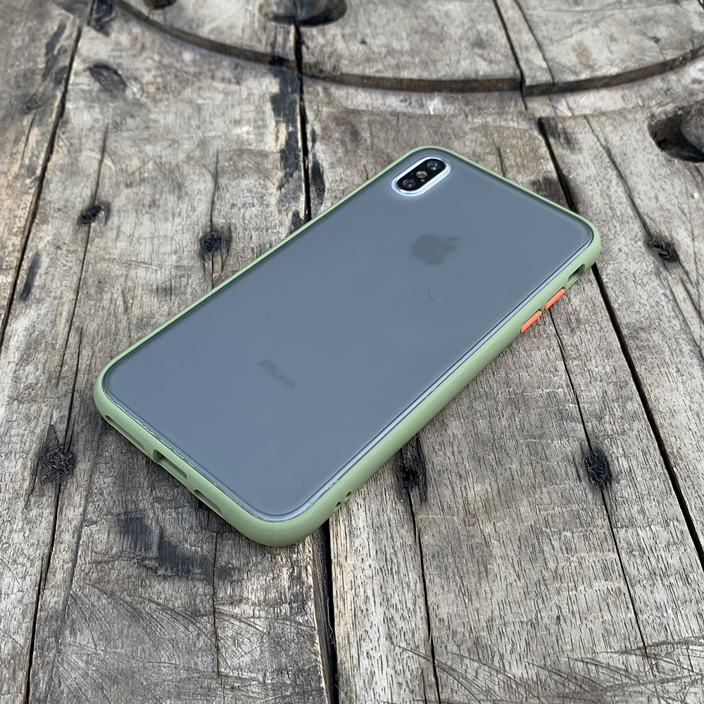 Ốp lưng chống sốc dành cho iPhone X vs iPhone XS nút bấm màu cam - Màu xanh