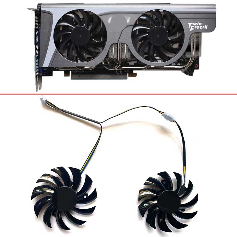 2pcs 75MM 4PIN PLD08010S12HH 0.35A GPU Cooler Fan For MSI GTX 460/480/560/570/580/R5850/6790/6850/6870/6950 Twin Frozr Vision R9 270X