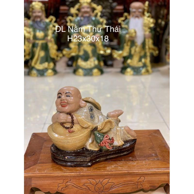 Tượng di lạc nằm thư thái sứ Bát Tràng