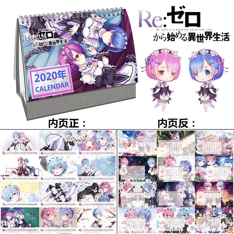 (Lịch 2020) Lịch để bàn hình Anime Re:Zero − Starting Life in Another World - Re:Zero − Bắt đầu lại ở thế giới khác