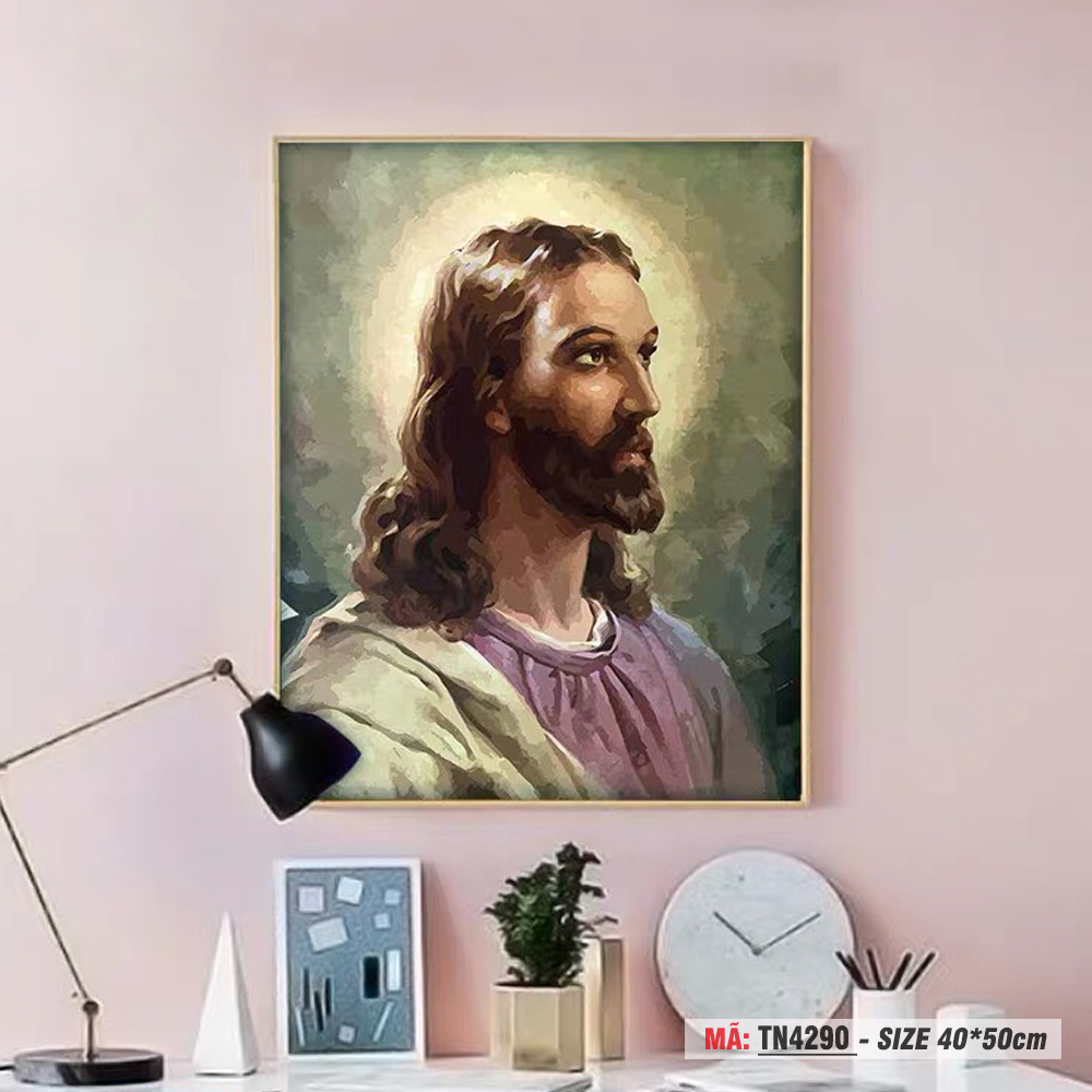 Tranh trang trí tự tô màu theo số tôn giáo Chúa Giê su Jesus TN4290