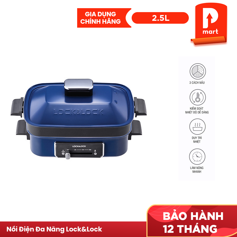 Nồi Điện Đa Năng Lock&amp;Lock EJG556 (2.5 Lít) - Hàng Chính Hãng