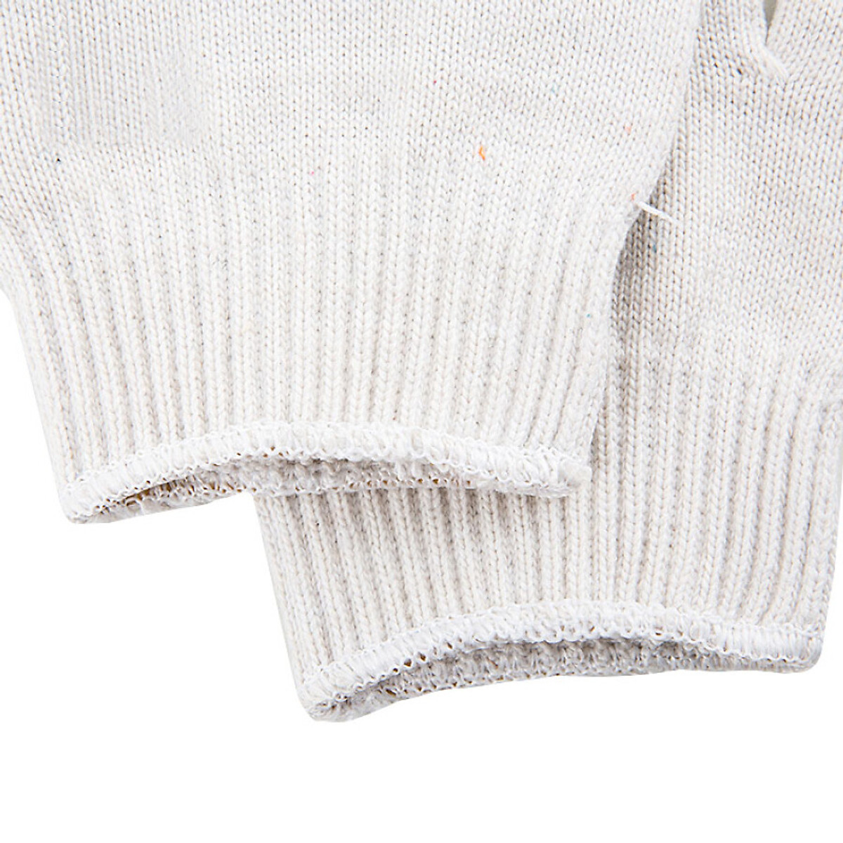 Bộ 10 bao tay len bảo hộ lao động màu trắng - viền màu ngẫu nhiên ( loại dày 50g / 1 đôi ) tiện lợi cao cấp