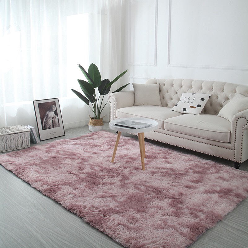 Thảm Trang Trí Lông Xù Loang Trải Sàn Cao Cấp HL-18 Hồng Tím