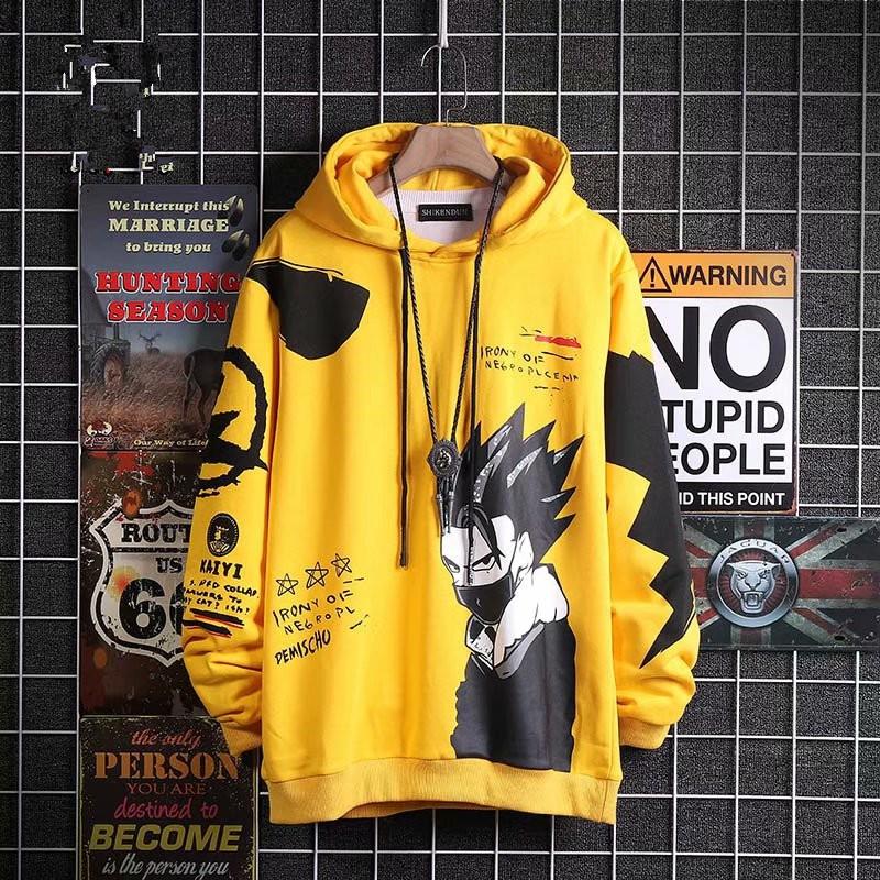 Áo hoodie dài tay in họa tiết hoạt hình thời trang dành cho nam