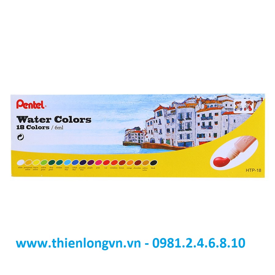 Màu nước Pentel HTP-18 màu