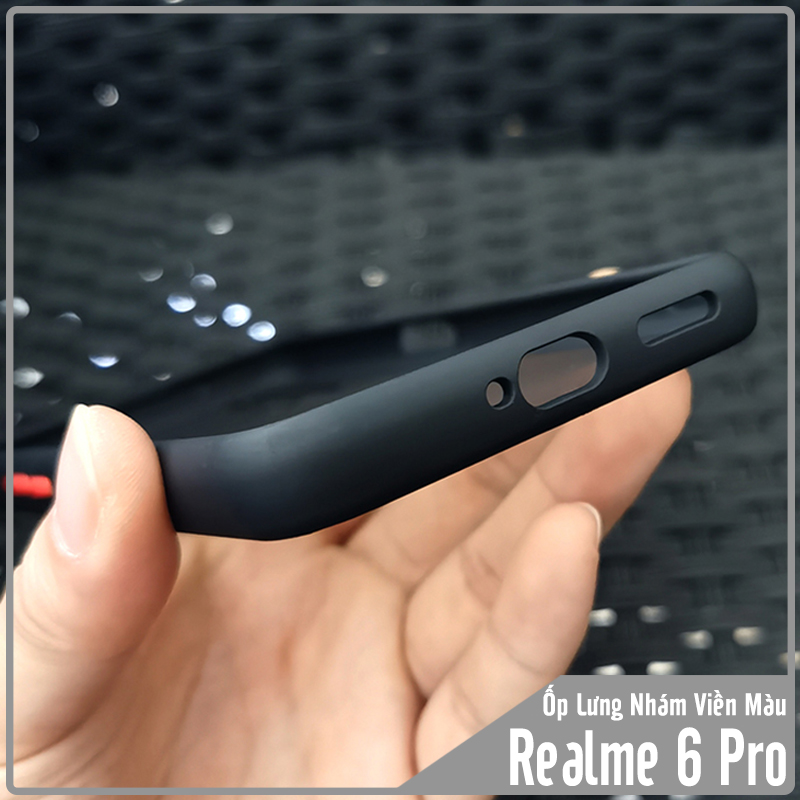 Ốp lưng cho Realme 6 Pro trong nhám viền màu