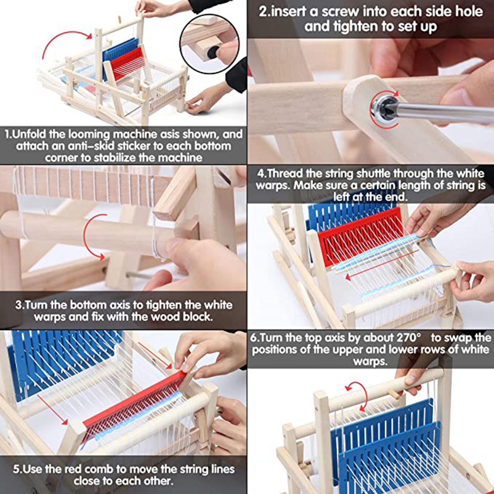 Wood Traditional Weaving Toys Loom Machine Craft Educational Toy Gift