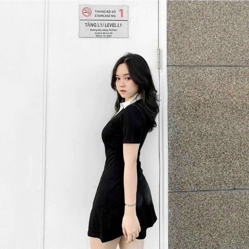 ĐẦM CỔ POLO, ĐẦM ĐEN CỔ POLO