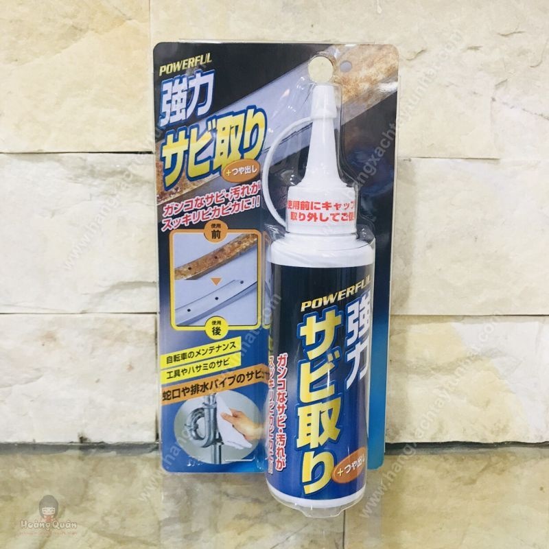 Combo bàn chải đầu trên bằng đồng thau đa năng + chai tẩy gỉ sét kim loại 140g - Hàng nội địa Nhật Bản