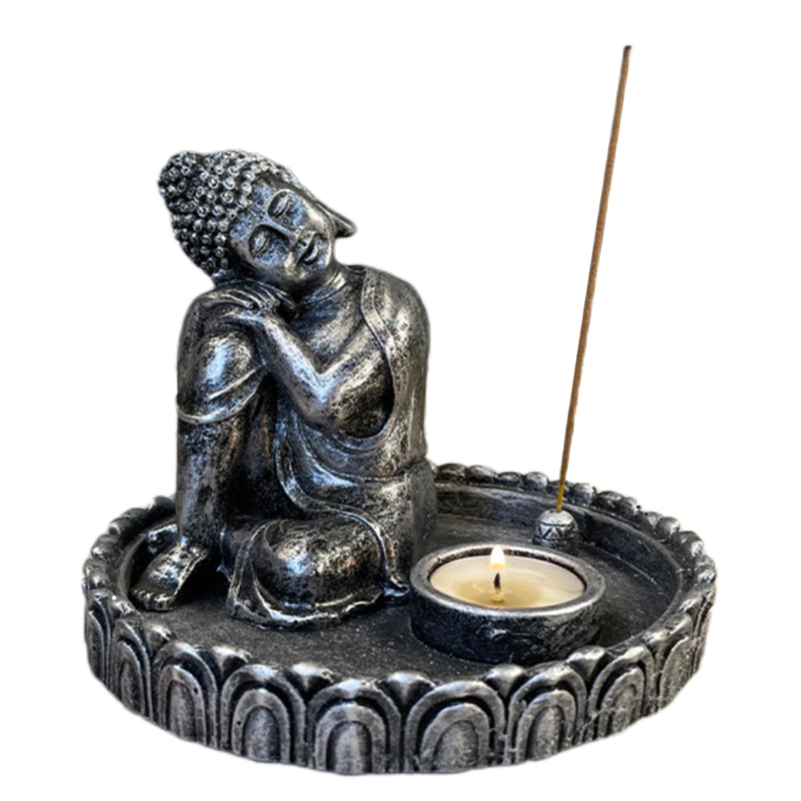 Buddha Statue Candle Holder Home Bedroom Zen Meditation Decor