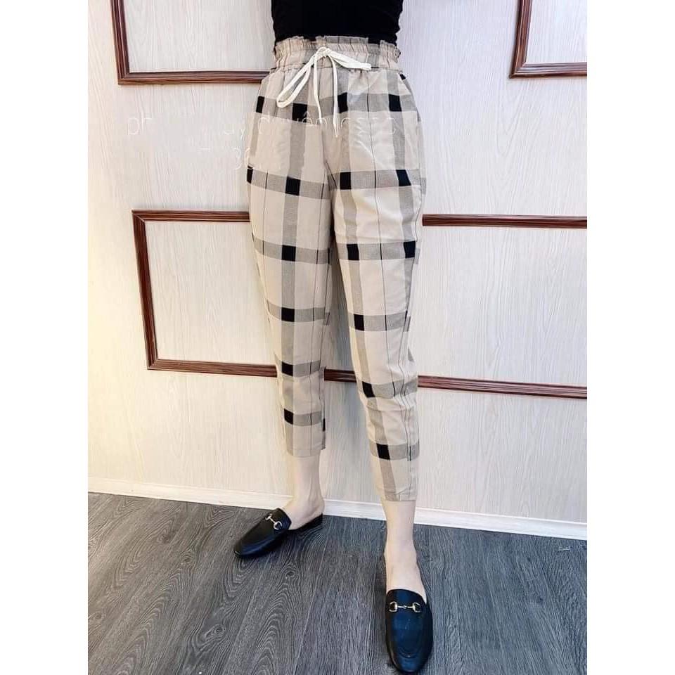 QUẦN KẺ DÁNG BAGGY CHẤT ĐŨI LỤA CHẤT ĐẸP, PHOM DÁNG CHUẨN, HÀNG MAY KỸ