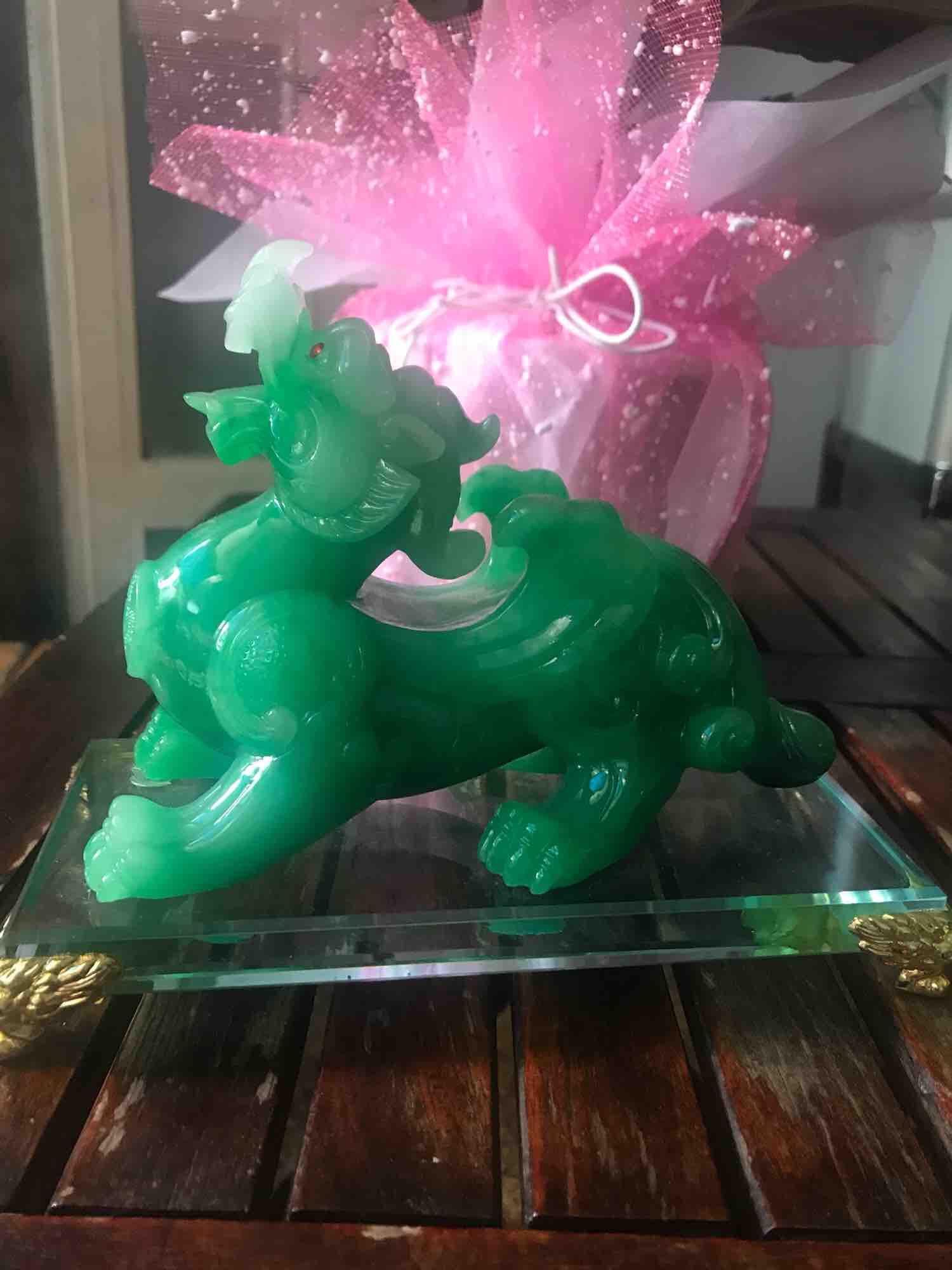 CẶP TỲ HƯU XANH ĐẾ KIẾNG CÓ CÁNH DÀI 18CM ĐẶT BÀN LÀM VIỆC