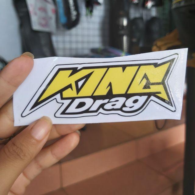 Tem Decal King Drag Màu Vàng Dán Xe