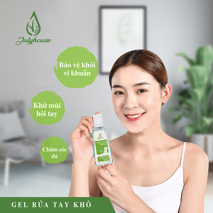 Gel rửa tay khô Nha đam hương tinh dầu bưởi chùm 500ml JULYHOUSE công dụng khử khuẩn khử mùi bảo vệ da tay, giúp mềm mịn da với hương tinh dầu thư giãn tốt cho tiêu hóa hàng chính hãng xuất xứ việt nam