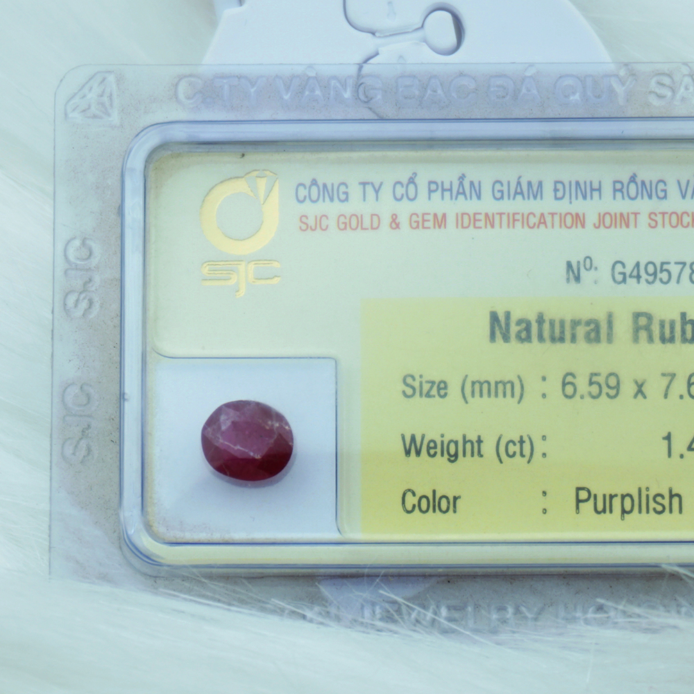 Mặt Đá Ruby Tự Nhiên Kiểm Định Mài giác Oval