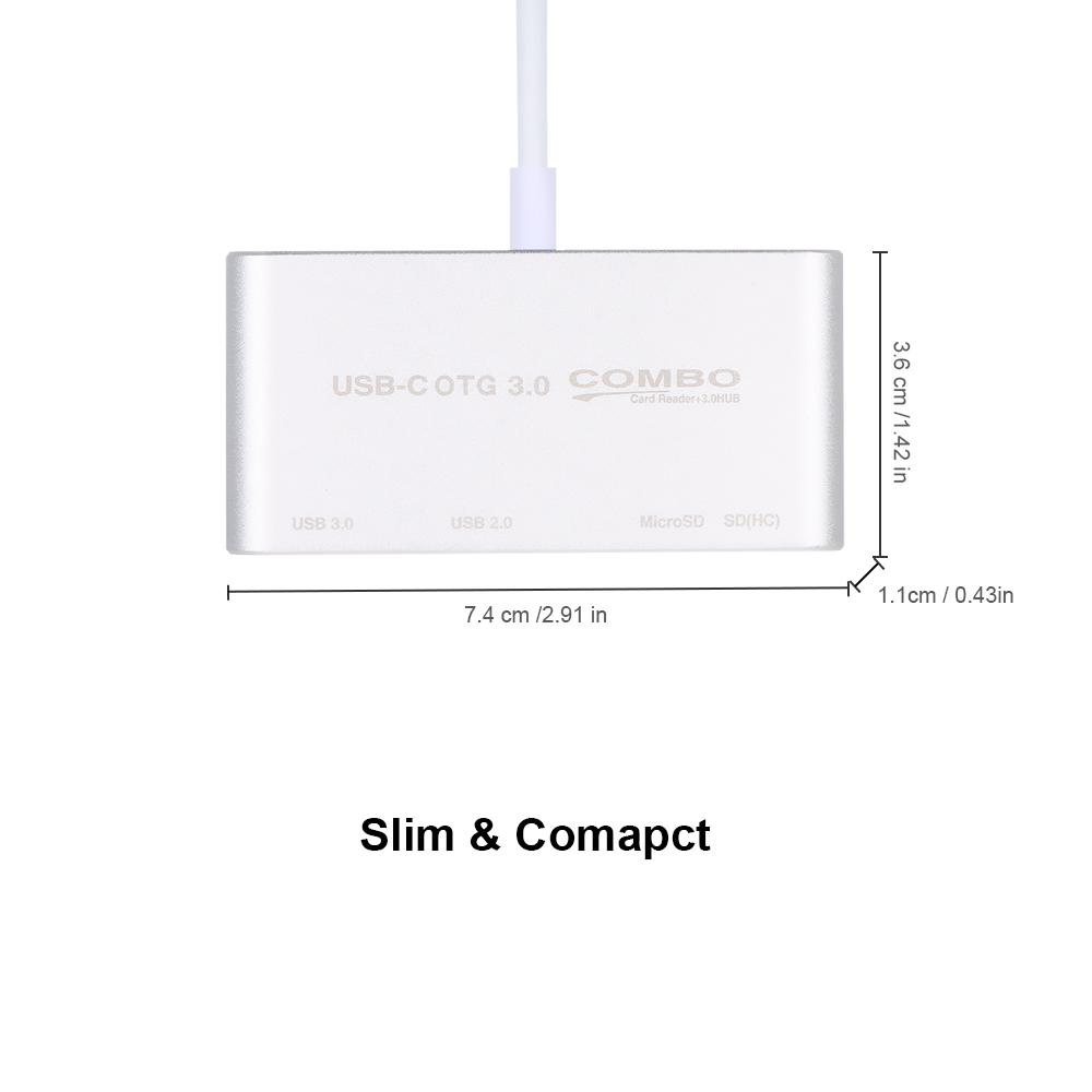 USB C USB 3.1 Loại C HUB với đầu đọc thẻ 5 trong 1 Bộ chia USB-C Hub Type-c OTG Bộ kết hợp USB 3.0 Multi Spliter
