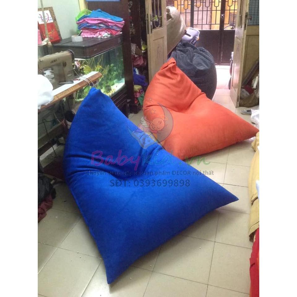 Ghế lười dáng thuyền đơn màu, Size 120cm, vải kaki/da lộn, có xốp sẵn, 2 lớp