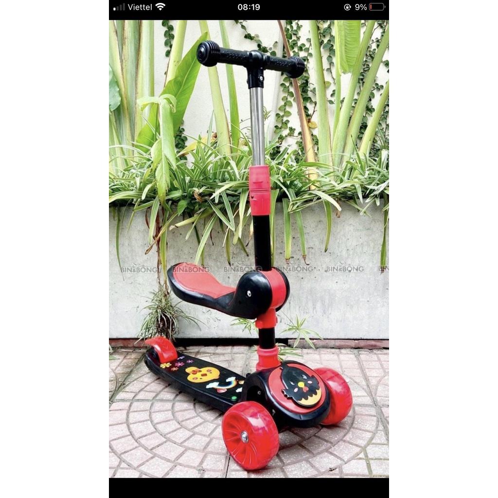 Xe Trượt Scooter 3 bánh có nhạc, đèn led, ghế ngồi cho trẻ chắc chắn (hàng có sẵn tại kho)