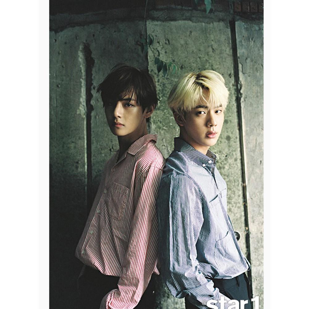Áo thun nam nữ in hình TaeHyung và Jin nhóm BTS form rộng cổ tròn cực chất