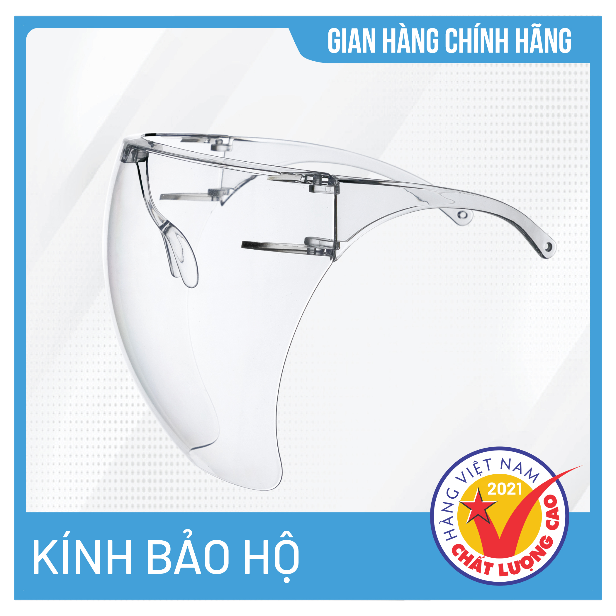 Kính bảo hộ cao cấp Asia Face Shield - Phòng chống dịch, chống khói bụi, chống đọng hơi thở, bảo vệ mắt