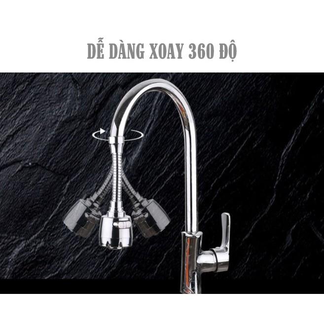 Đầu vòi tăng áp mạ inox- 2 chế độ- điều hướng 360 độ TA02