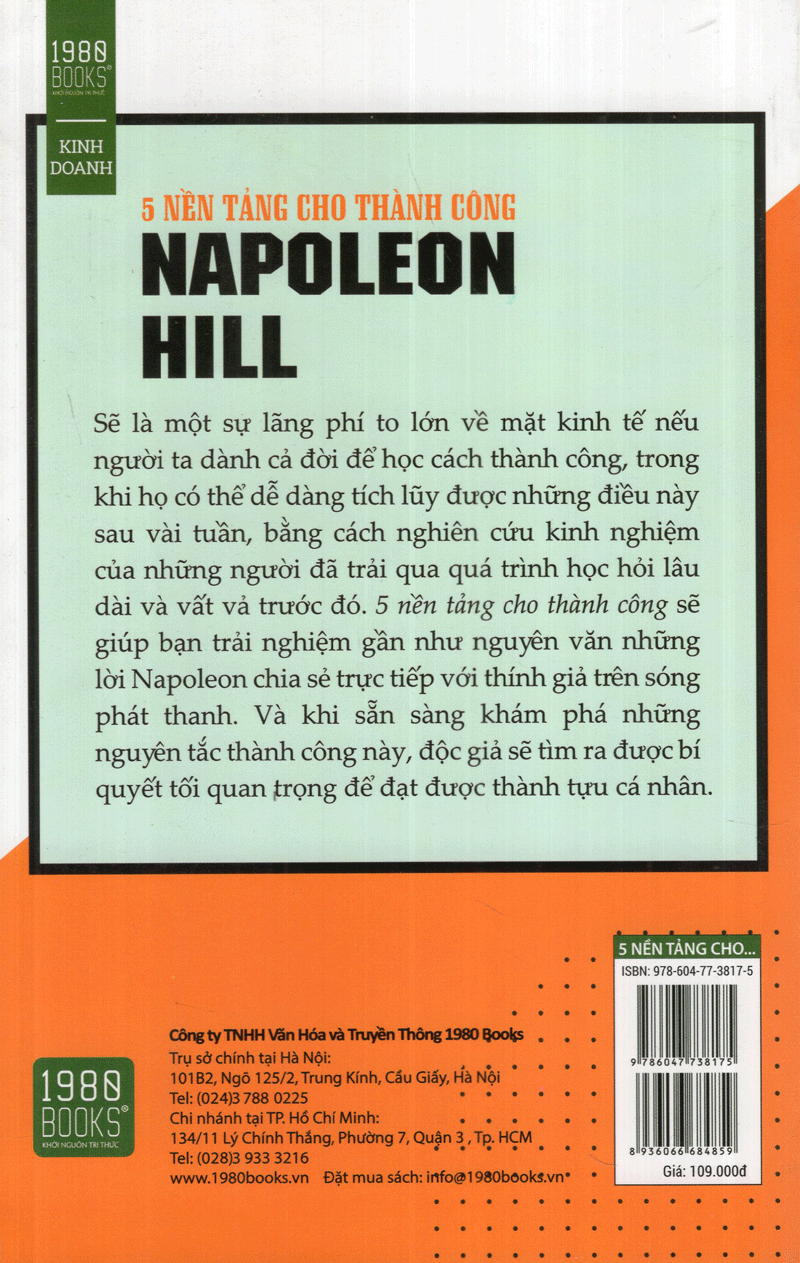 5 Nền Tảng Cho Thành Công ( Napoleon Hill ): những bí quyết quan trọng để xây dựng thành công  ( Tặng Boookmark Tuyệt Đẹp )