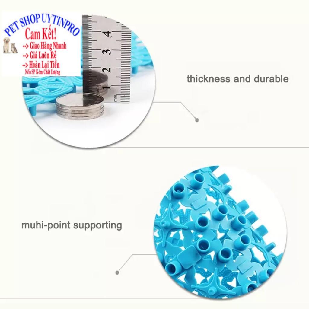 MIẾNG LÓT CHUỒNG CHO THÚ CƯNG CHÓ MÈO In hình trái tim Chất liệu nhựa Kích thước 20cm x 30cm