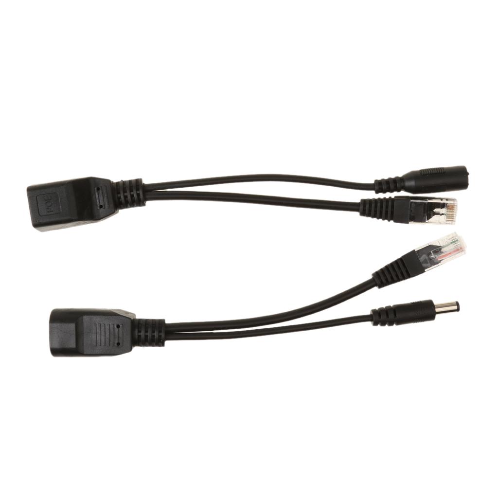 POE Cable Passive Power Over Ethernet Adapter Cable POE Splitter Injector Power Supply Module 12-48v For IP Camera Black