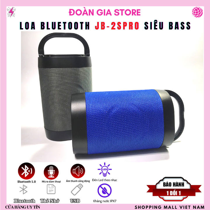 Loa bluetooth JB-PRO-2S Siêu bass 7W mẫu mới cao cấp nhiều tính năng mới , có công nghệ Deep Bass 9D