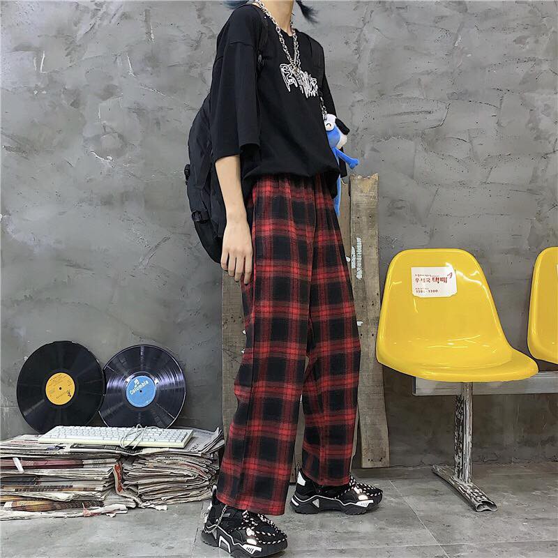 Quần Sọc Caro Unisex Quần Baggy Caro Lưng Thun Plaid Pants Cao Cấp - MM