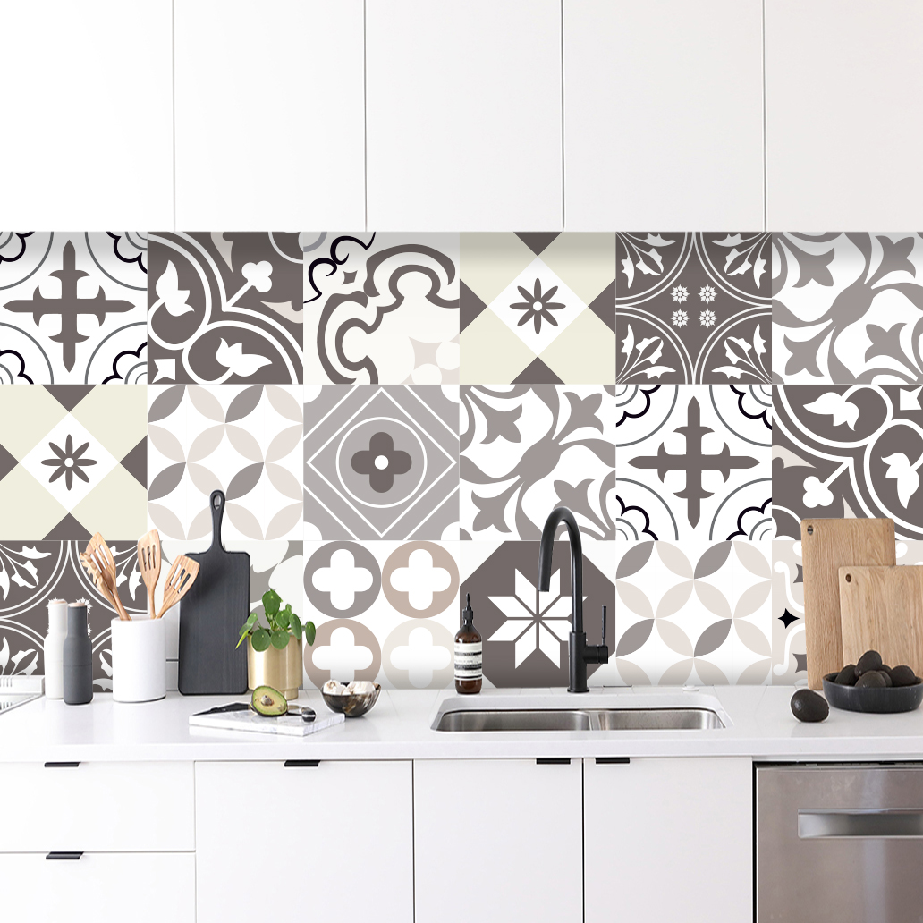 Decal gạch bông dán bếp, dán tường - mã HV08