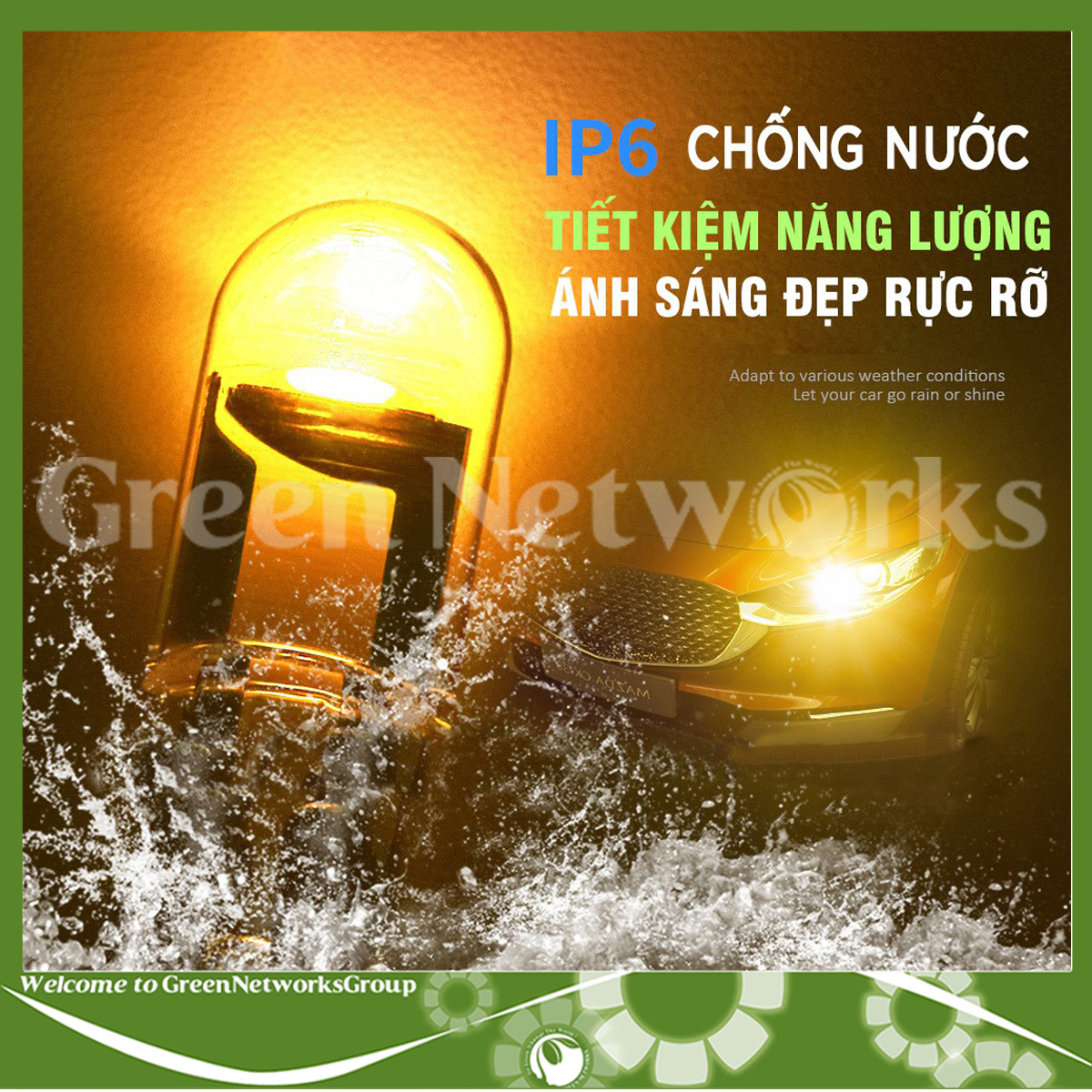 Đèn xi nhan demi thủy tinh T10 12V ô tô xe máy Green Networks Group ( 1 Cái )