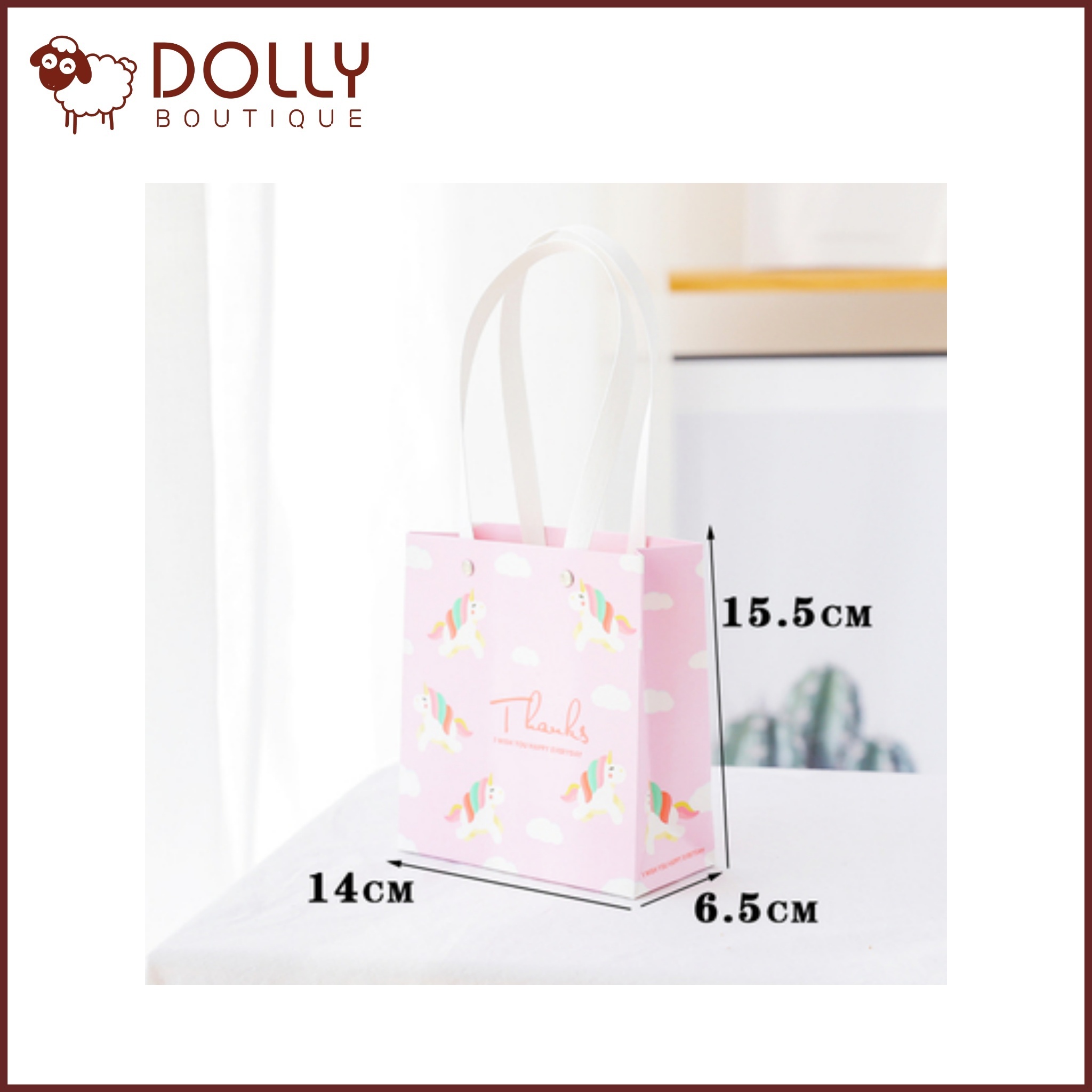 Túi giấy đựng mỹ phẩm quà tặng cao cấp THANKS PONY dễ thương 1 túi