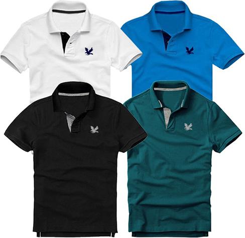 Bộ 4 áo thun nam cổ bẻ cao cấp DokaFashion, chất liệu thun cá sấu 4 chiều ngoại nhập - Trắng, Xanh dương, Đen, Xanh cổ vịt