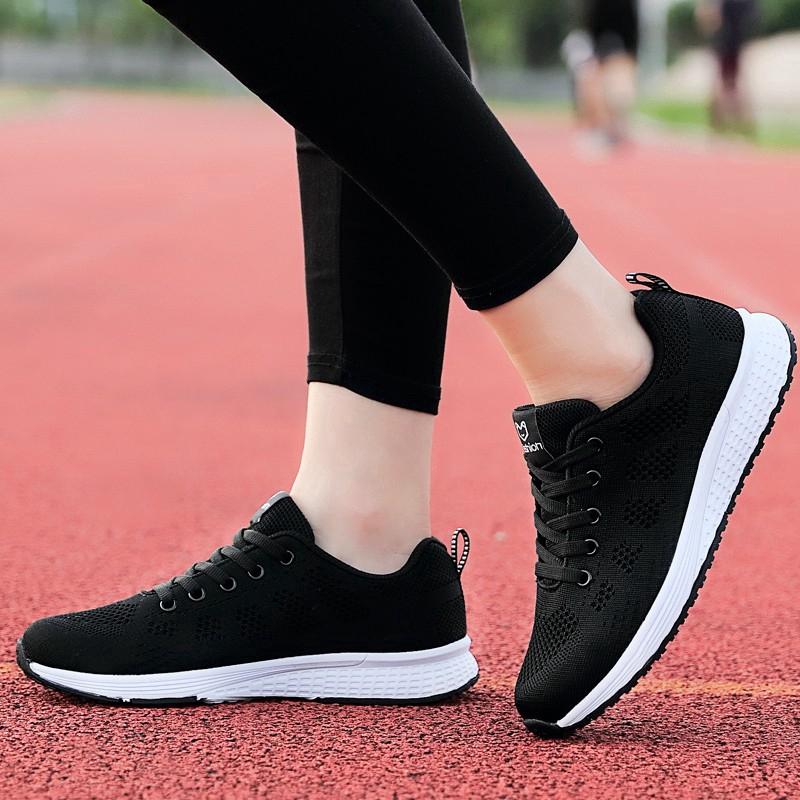 Giày Sneaker Thể Thao Chạy Bộ Nữ Khô Thoáng