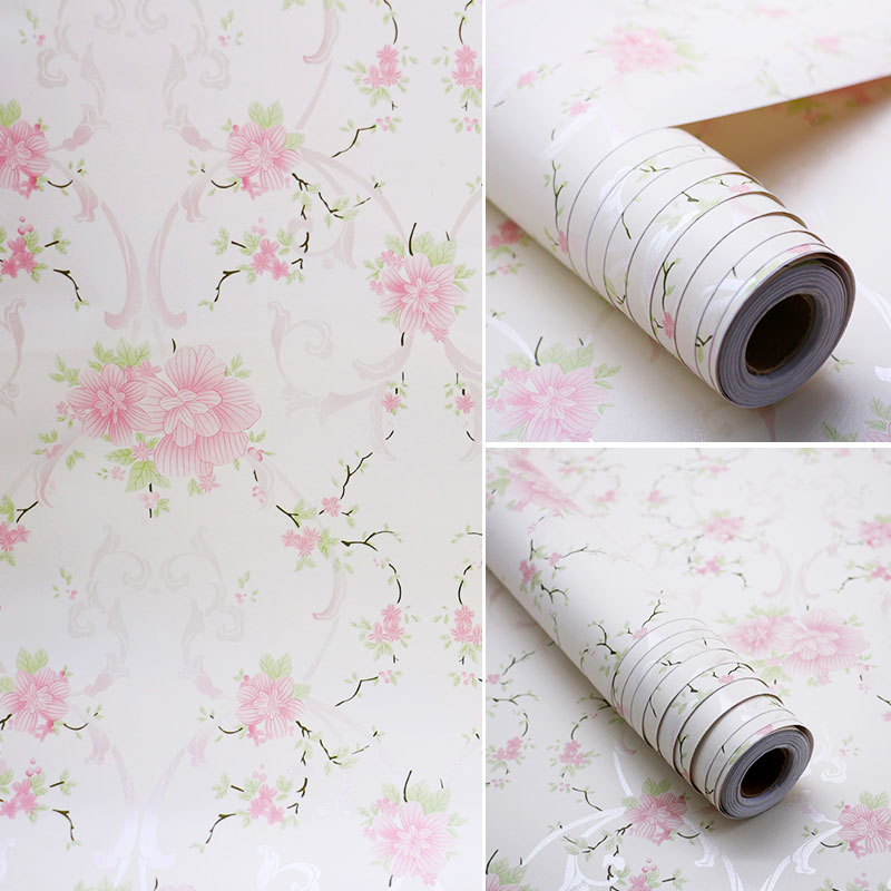 GIẤY DÁN TƯỜNG KHỔ 45CM X10M HAI ĐÓA HỒNG