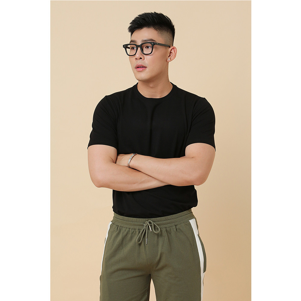 Áo Thun Nam Nữ Unisex Tay Ngắn thiết kế hình trơn màu Đen basic tay ngắn thoáng mát Co dãn thấm hút mồ hôi tốt