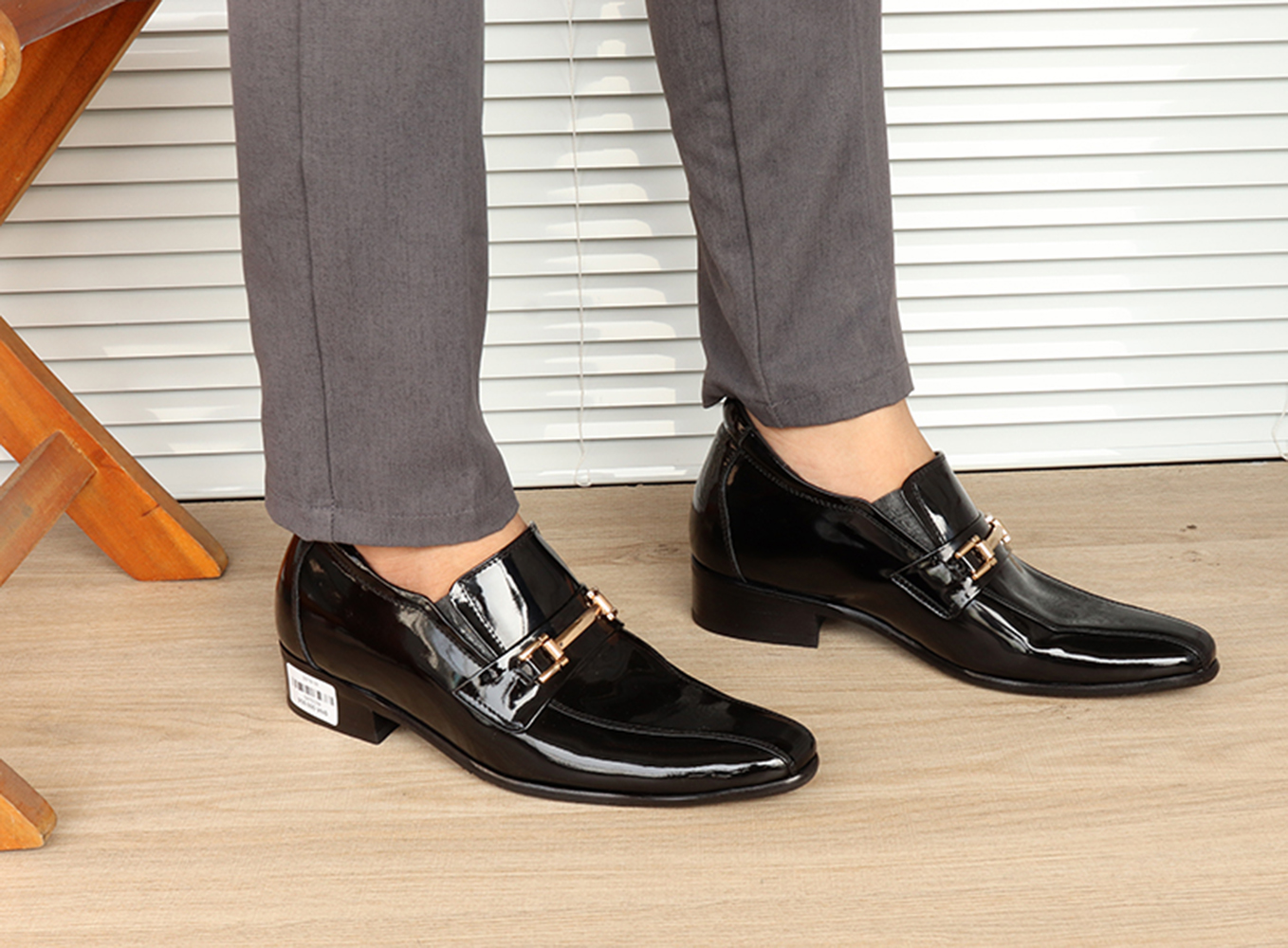 GIÀY TĂNG CHIỀU CAO GIÀY CAO DÀNH CHO NAM GIỚI T&TRA S976 ĐEN BÓNG - CAO 8CM GIÀY ĐỘN NAM CAO VƯỢT TRỘI
