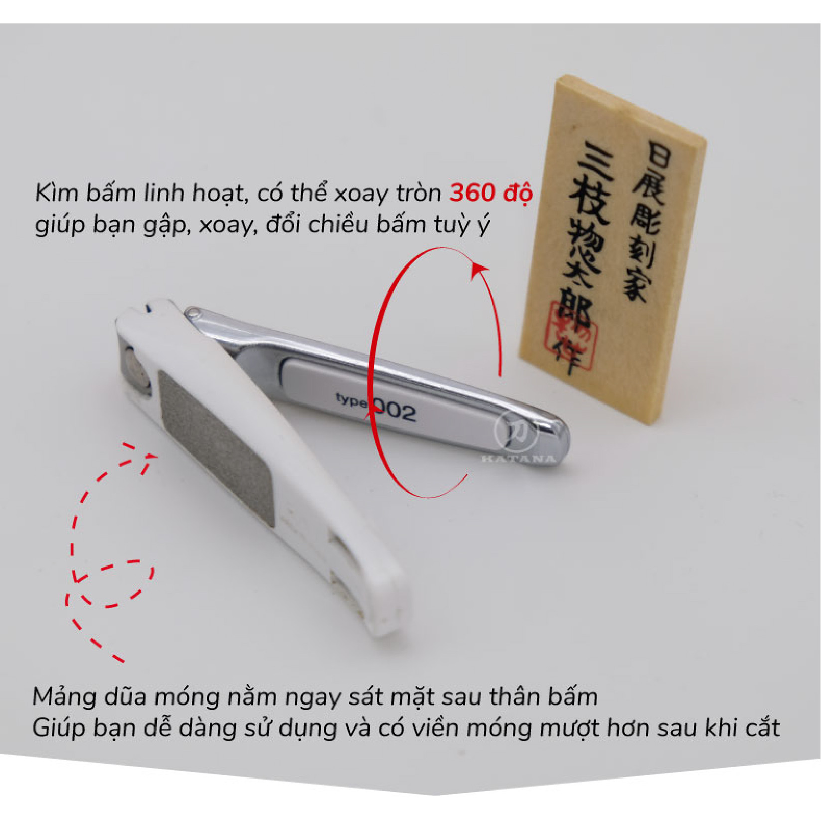 Bấm móng tay cao cấp Nhật KAI-002S màu trắng KE0125