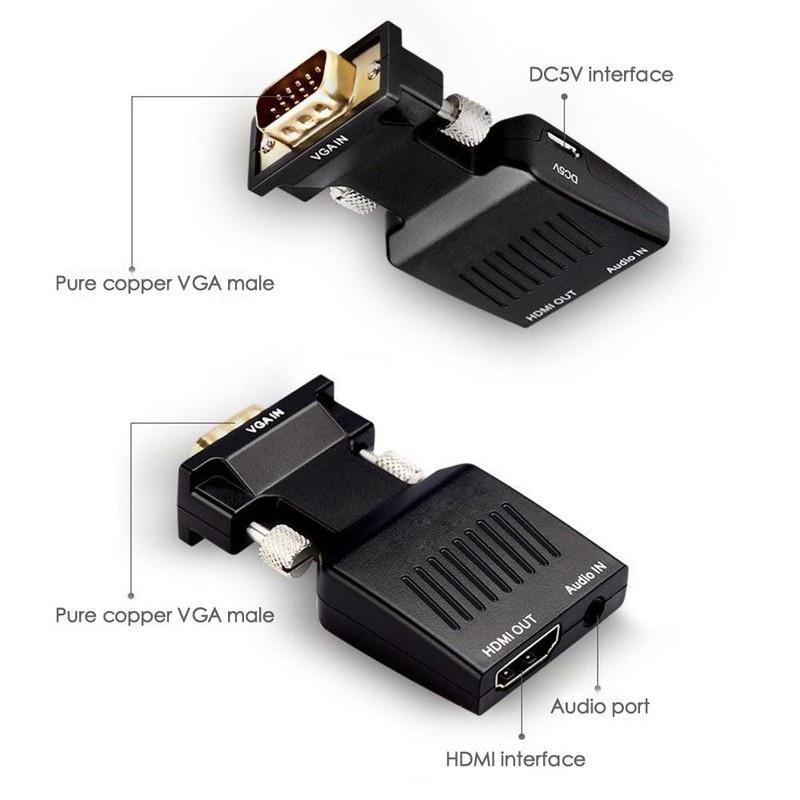 Boộ chuyển VGA + Audio to HDMI (hộp xi măng)