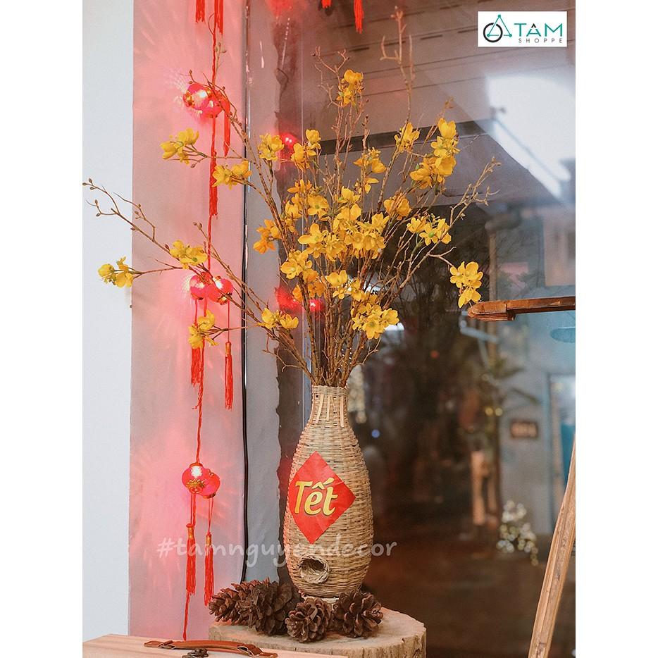 Lọ hoa Tết bằng tre handmade Lợp bắt cá C36cm MTL-LHOA-60