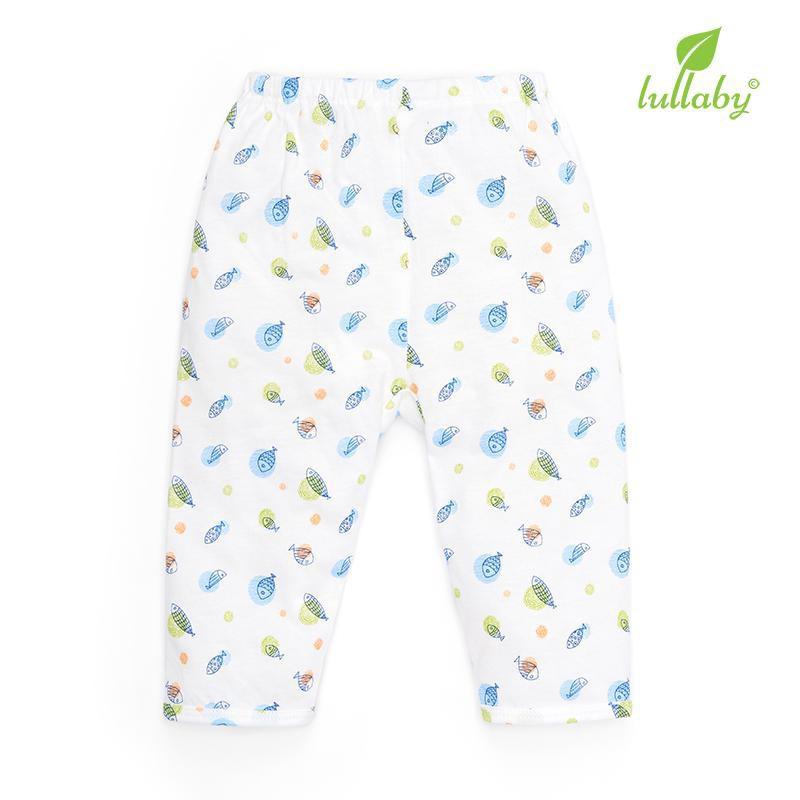 Quần dài đáy đũng Lullaby cho bé trai NH49B Trắng cá